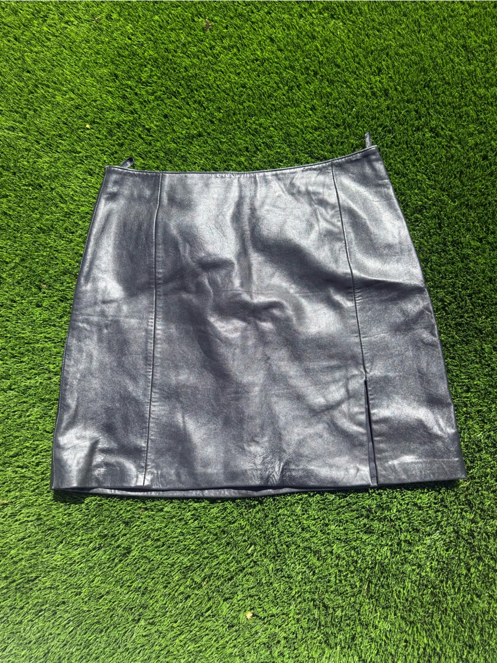 Vintage G.W. Black genuine  Leather skirt